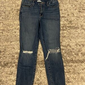 Good American Women's Distressed Blue Jeans